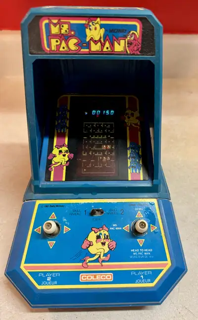 Vintage Ms Pac-Man 1983 Table Top Handheld Arcade Coleco Game, View more