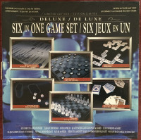 Six jeux en un sur plateaux de verre (backgammon, dames, échecs…