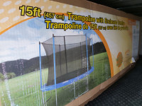 JumpTek Outdoor Round Trampoline with Safety Enclosure.$350