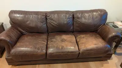 Brown Leather Sofa - 3 seater, View more