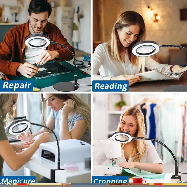 NEW Magnifying Glass Lamp with Light and Stand Clamp 10X 20X in Indoor Lighting & Fans in Markham / York Region - Image 9