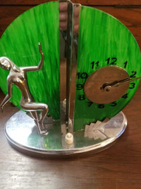 Art Deco Chrome Nude female Clock