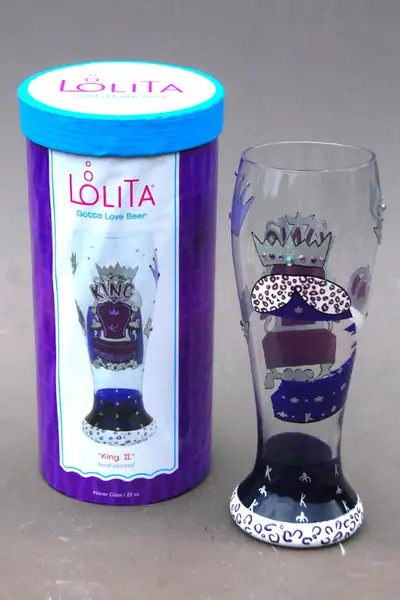 Hand Painted Pilsner Beer Glass Gift Set (Lolita), View more