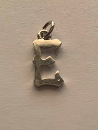 Blackletter Initial “E” Sterling Silver Gothic Style Font Charm