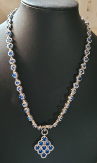 FINI Dream Jewellery Sterling Silver Necklace with Blue Sapphire