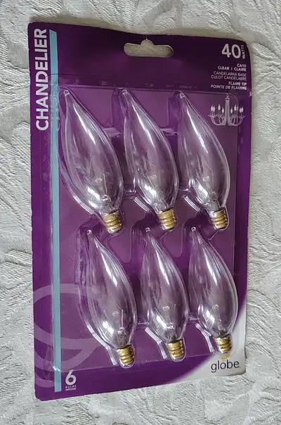 6pck Chandelier 40W Clear Bulbs -B10 - $3ea or 2 for $5, View more