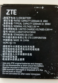 ZTE Li-Ion Battery Original Li3822T43 GB31241 for model Z557BL