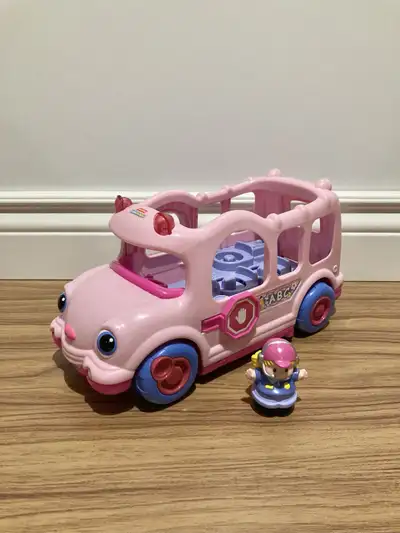 Fisher Price Little People pink school bus & figure, View more