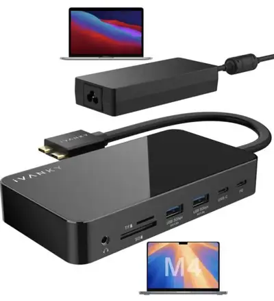 Brand：IVANKY Colour：Black Hardware interface：TransFlash, USB Type C, Ethernet, HDMI, 3.5mm Audio, US...