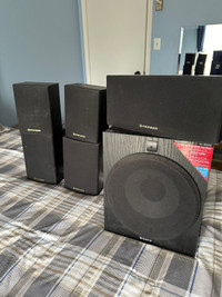 Surround sound speakers and sub woofer
