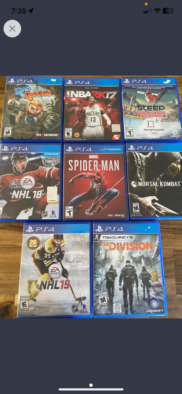 PS4 games in Sony Playstation 4 in Kawartha Lakes
