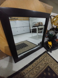 large wood mirror