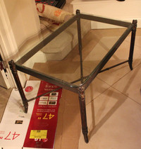 Glass table for sale 39" H x 25" W x 22" H