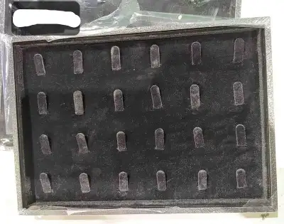 Black Velvet Jewellery Display Tray/ Organiser With 24 Slots, Display For Earrings, Rings, Bracelets...