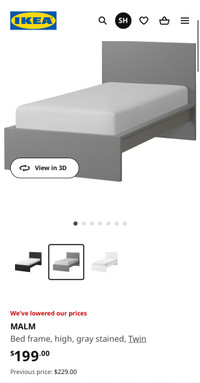 Twin “MALM” Ikea Bed Frame + Mattress