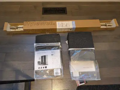 All New - Pair of Blackout Curtains (52x95") and Drapery Rod, View more