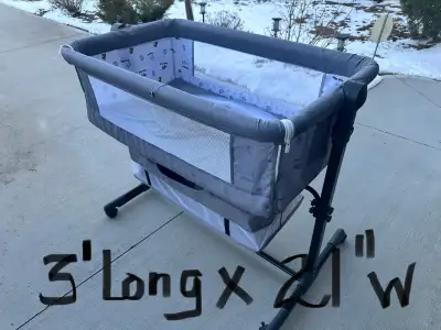 NEW GREY PORTABLE BASSINET , View more