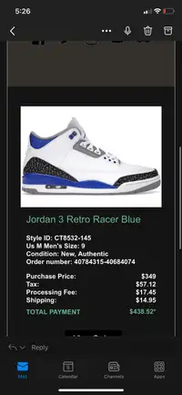 Jordan 3 racer blue 
