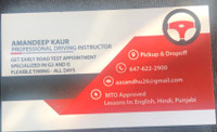 647-622-2900 Experienced female  driving instructor Brampton 