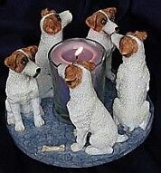 Circle of Jack Russell Terriers, Parson Russell candleholder