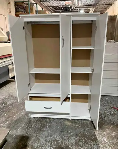 Modern 3-Door Wooden Wardrobe with Drawer, View more