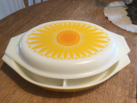 Pyrex  daisy sunflowers jaune orange vintage rare collectionneur