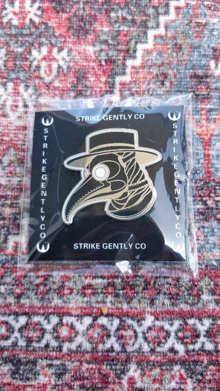 NEW Strike Gently Co Plague Doctor Gold Plated Hard Enamel Pins in Arts & Collectibles in City of Toronto - Image 3