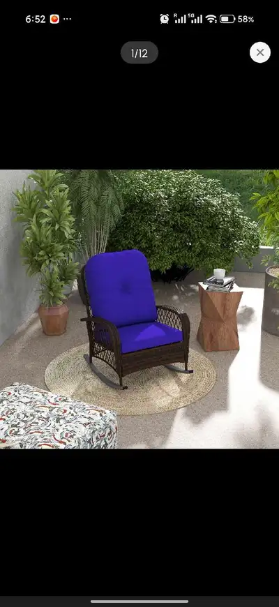 Outdoor Wicker Rattan Rocking Chair Patio Rocker, View more