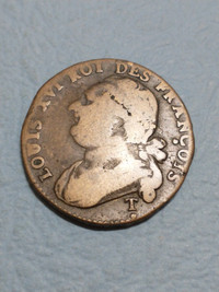 1792-T France 12 deniers Louis XVI French Revolution KM #601