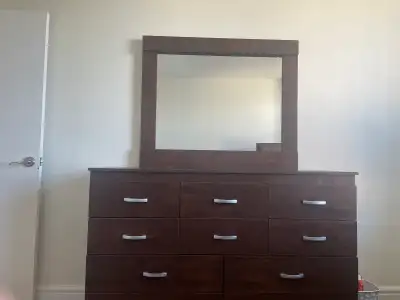 Dark Wood Dresser with Mirror, View more