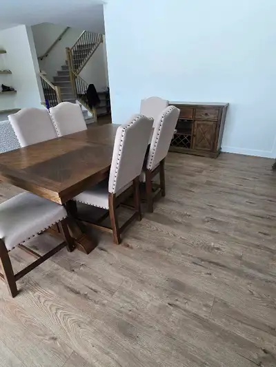 Solid Wood Dining Set + Buffet – $2,800 (Originally $3,700), View more