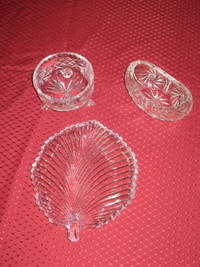 6 Crystal Glass Dishes, Bowl and Plate