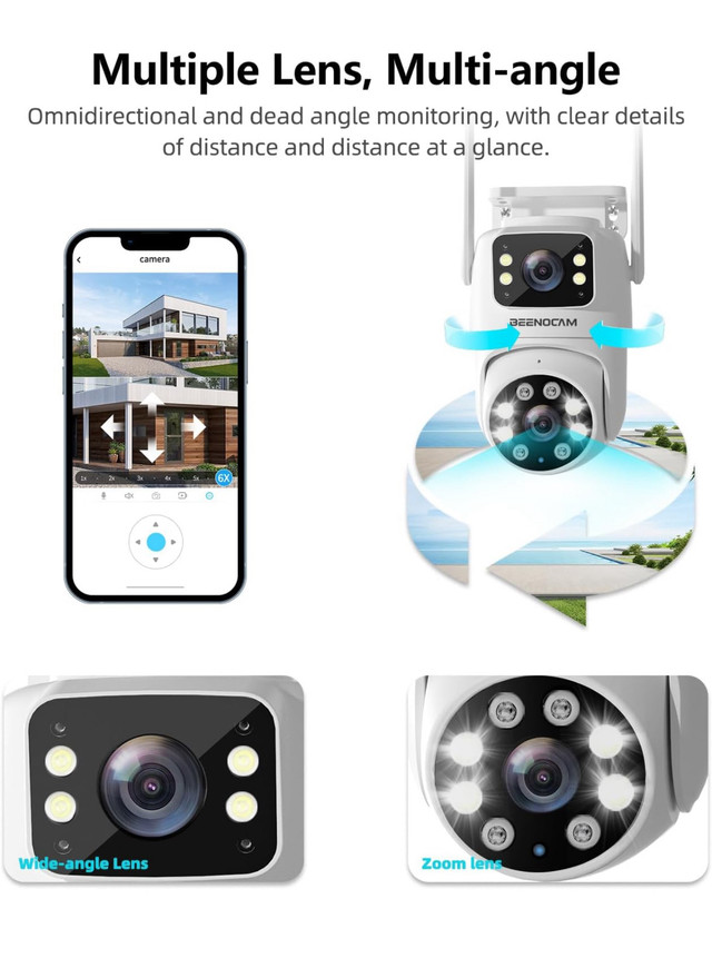 4G/5G Security Camera Wireless Outdoor Dual Lens WiFi Cameras PT in Security Systems in Hamilton
