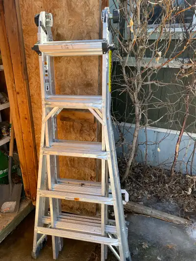 Gorilla Ladders 22 Ft. Reach Aluminum Multipurpose Ladder with 300 lbs. Load Capacity, Type IA Duty...