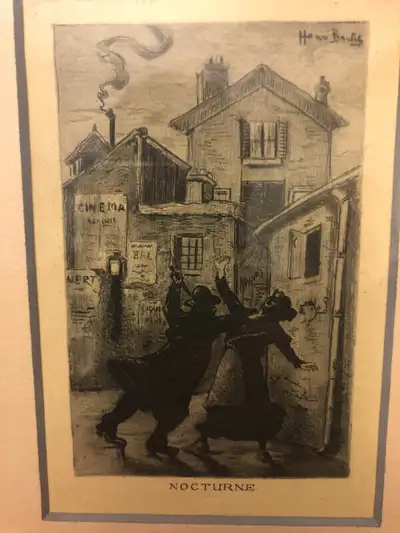 Antique Henri BOUTET (1851-1919) Original Etching “Nocturne”, View more