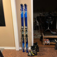 170 Salomon pilot ski with boots 