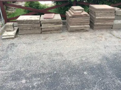 Free Patio Stones and Interlock for driveway, lawns and backyard landscaping.
