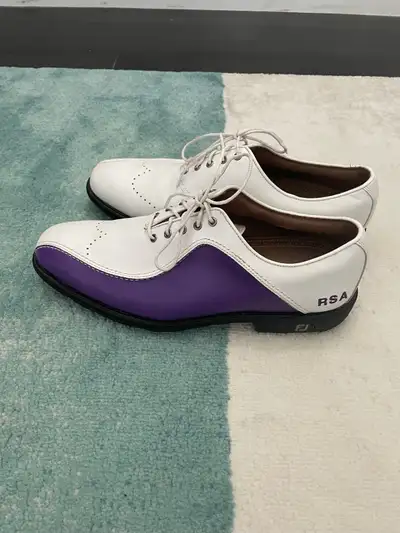 Footjoy Icon  Golf Shoes White W/ Purple Saddle Men's , View more