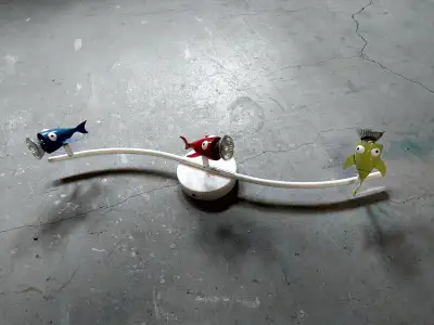 - rare (90s) Dr. Seuss inspired light fixture - takes three 35W max GU10 halogen or LED bulbs (bulbs...