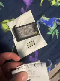 Gucci GG Marmon cardholder zip up wallet w receipt 