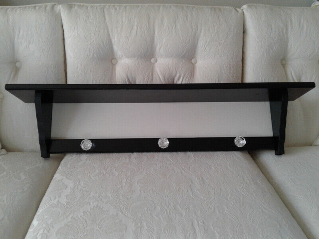 Coat Rack with Black Shelf - Glass Knobs in Bookcases & Shelving Units in St. Catharines