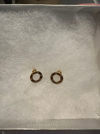 18k real gold earrings stamped