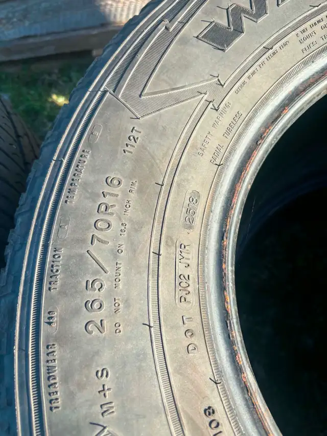 4 Goodyear Wrangler truck tires ~ 265/70R16 in Tires & Rims in Annapolis Valley - Image 2