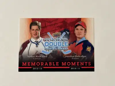 Nathan MacKinnon and Jonathan Huberdeau hockey card, View more