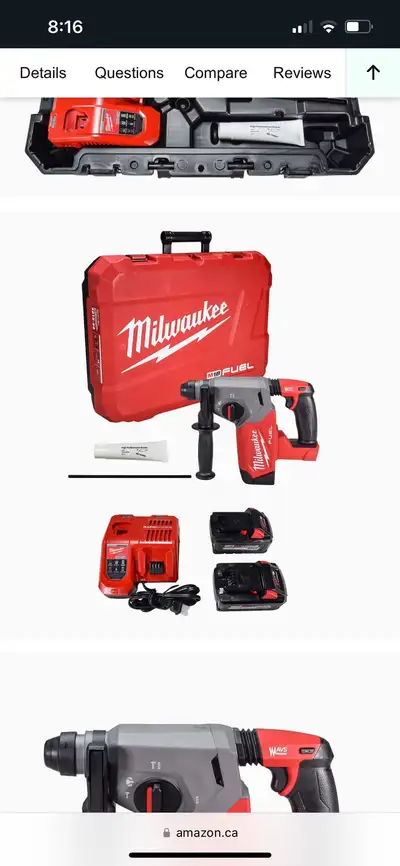 Milwaukee m18 sds cordless drill, View more