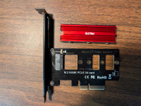 PCIe NVMe SSD M.2 adaptor card with heatsink