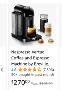 Nespresso virtuo by breville includes aeroccino3
