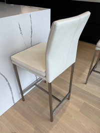 Modern White Leather Bar Chairs
