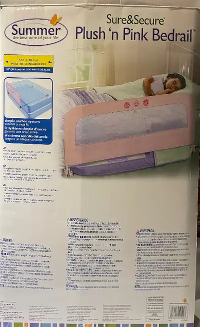 Summer Infant Sure & Secure Plush Feet n Pink Bed Rail, View more