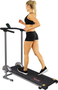 New Sunny SF-T1407M Foldable Manual Treadmill w/ LCD Monitor